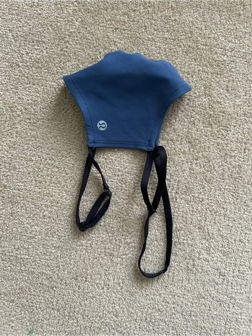 Lululemon Dusty Blue Grey Double Strap Face Mask with Adjustable Head Straps